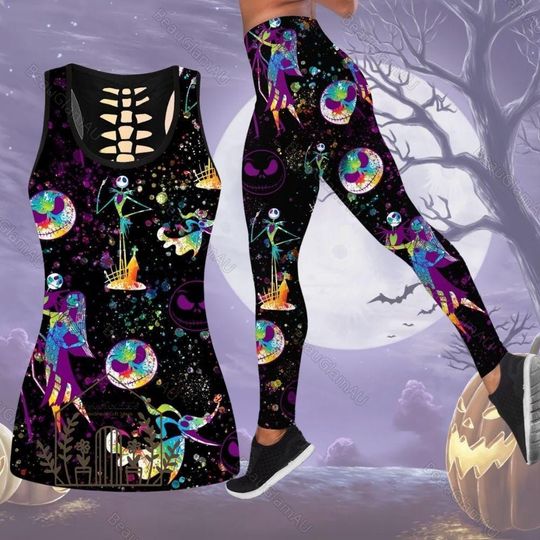 Halloween Nightmare Before Tank Top, Jack And Sally Leggings, Disney Halloween