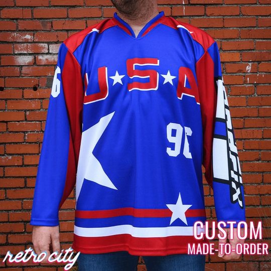 Team USA The Mighty Ducks Movie Custom Hockey Jersey Sweater
