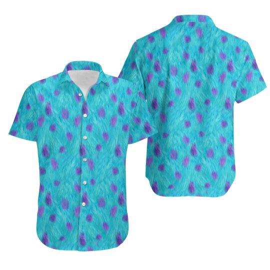 Disney Monsters Inc Sully Hawaiian Shirt, Sully Fur Costume Shirt, Halloween Monsters University Shirt