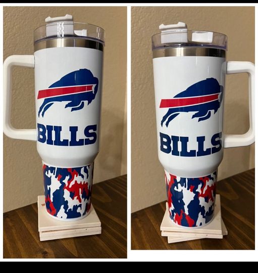 Buffalo Bills Tumblers 40 oz With Handle, American Football Fan Gifts, Sport Merch