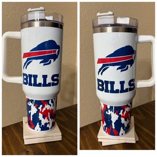 Buffalo Bills Tumblers 40 oz With Handle, American Football Fan Gifts, Sport Merch