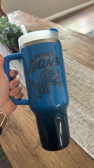 Detroit Lions Tumblers 40 oz With Handle, American Football Fan Gifts, Sport Merch