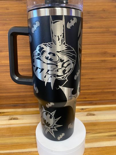 Batman Engraved 40 oz Tumbler with Handle
