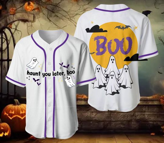 Boo Jee baseball Jersey, Halloween Ghost Jersey, Boo Jersey, Spooky Ghost baseball Jersey, Spooky Season Ghost baseball Jersey