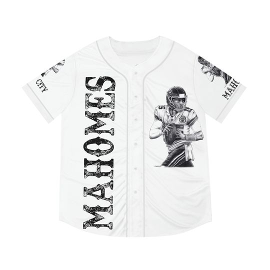 Men's Baseball Jersey - Patrick Mahomes 2 Kansas City Chiefs Original Artwork from Dantel Art LLC