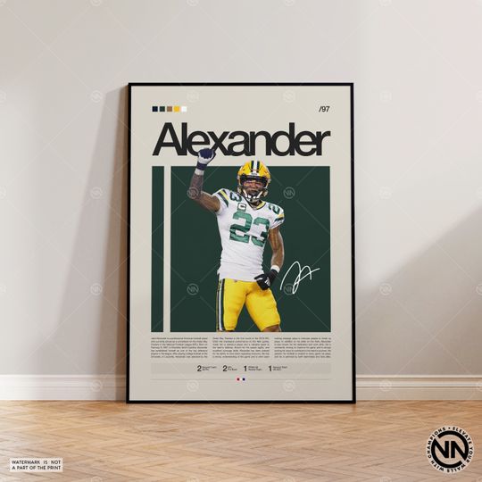 Jaire Alexander Poster, Green Bay Packers Print, football Poster, Sports Poster, Football Poster, football Wall Art, Sports Bedroom Posters