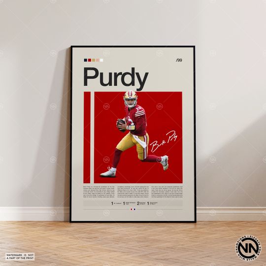 Brock Purdy Poster, San Francisco 49ers Poster, football Poster, Sports Poster, football Fans, Football Poster, football Wall Art, Sports Bedroom Posters