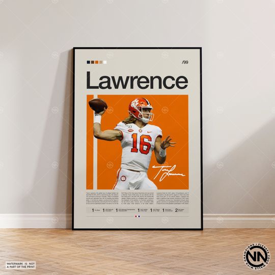 Trevor Lawrence Poster, Jacksonville Jaguars, football Poster, Sports Poster, football Fans, Football Poster, football Wall Art, Sports Bedroom Posters