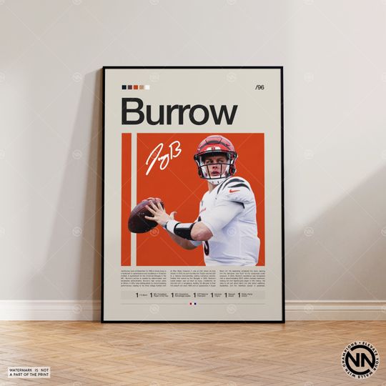 Joe Burrow Poster, Cincinnati Bengals Poster, football Poster, Sports Poster, Football Poster, football Wall Art, Sports Bedroom Posters