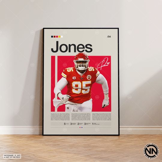 Chris Jones Poster, Kansas City Chiefs Print, football Poster, Sports Poster, football Fans, Football Poster, football Wall Art, Sports Bedroom Posters