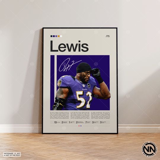 Ray Lewis Poster, Baltimore Ravens Print, football Poster, Sports Poster, football Fans, Football Poster, football Wall Art, Sports Bedroom Posters