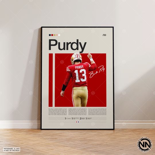 Brock Purdy Poster, San Francisco 49ers Poster, football Poster, Sports Poster, football Fans, Football Poster, football Wall Art, Sports Bedroom Posters