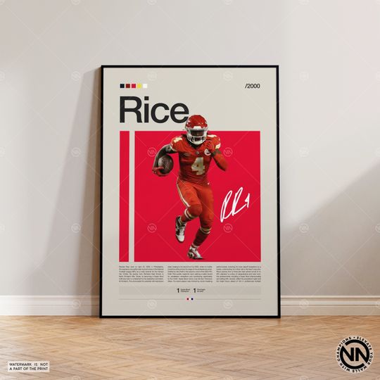 Rashee Rice Poster, Kansas City Chiefs Print, football Poster, Sports Poster, football Fans, Football Poster, football Wall Art, Sports Bedroom Posters