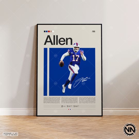 Josh Allen Poster, Buffalo Bills Poster, football Poster, Sports Poster, football Fans, Football Poster, football Wall Art, Sports Bedroom Posters