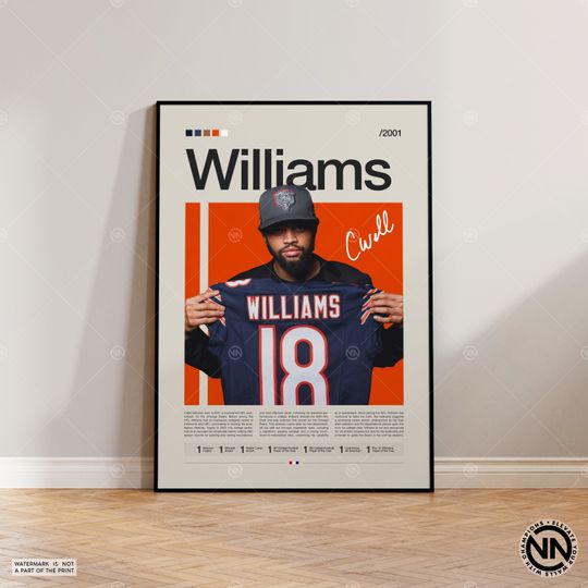 Caleb Williams Poster, Chicago Bears Print, football Poster, Sports Poster, football Fans, Football Poster, football Wall Art, Sports Bedroom Posters