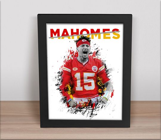 Print football MVP Star Kansas City Chiefs Patrick Mahomes Mancave Playroom Autographs