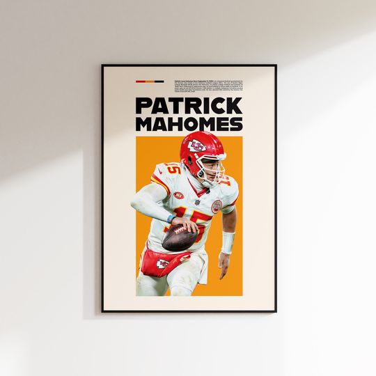Patrick Mahomes Print, Patrick Mahomes Poster, Patrick Mahomes Printable, Super Bowl Print, Kansas City Chiefs