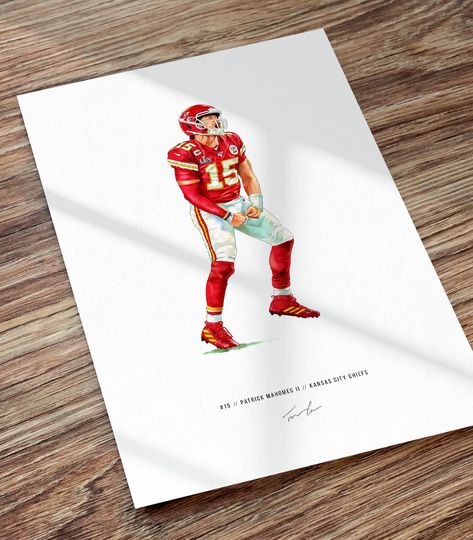 Patrick Mahomes Poster Kansas City Chiefs football Football Art Print