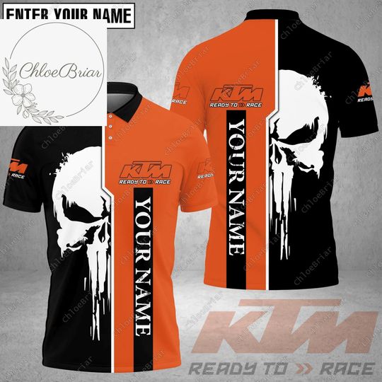 Halloween Motorcycle Polo Shirt, Dirt Bike Mens Shirt, Motorcycle Racing Shirt, Personalised Golf Polo Shirt, 3D All Over Print Shirt