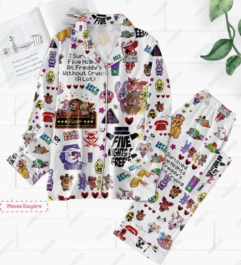 Five Nights At Freddy Pajamas, Halloween Video Game Shirt, Freddy Bear Pajamas, Horror Movie Shirt , Freddy Fazbear Holiday Pajamas