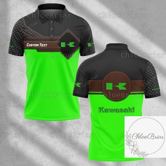 Halloween Kawasaki Polo Shirt, Kawasaki Racing Shirt, Golf Shirt For Men, Custom Men Polo Shirt, Kawasaki Motor Shirt, Kawasaki Shirt