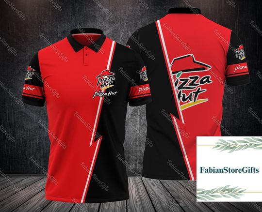Halloween Pizza Hut Polo Shirt, Pizza Hut 3D All Over Print Shirt, Pizza Lovers Shirt, Golf Shirts For Men, Bachelorette Party