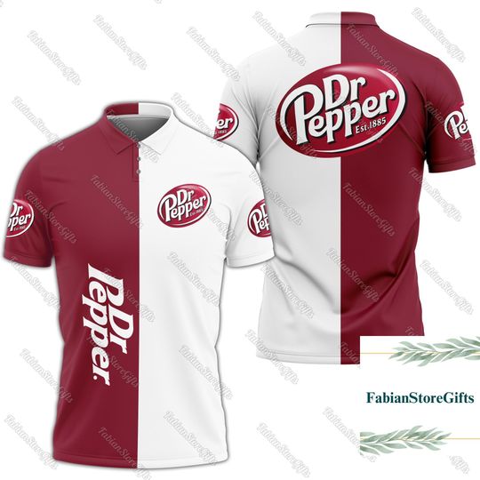 Halloween Dr Pepper Polo Shirt, Golf Shirts For Men, 3D All Over Print Shirt, Soda Shirt, Funny Dad Polo Shirt, Bachelorette Party