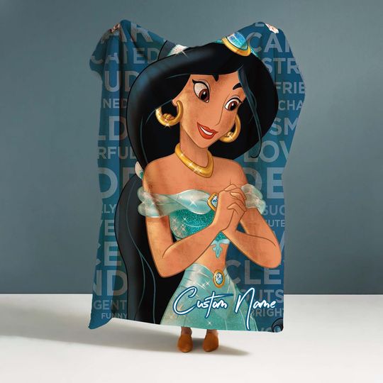 Handmade Blanket Aladdin Custom Name Blanket Throw Blanket Christmas Gift for Friends DIY Winter blanket.