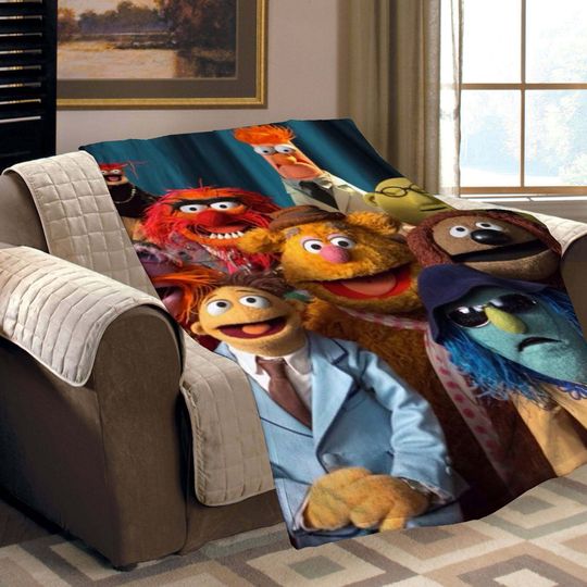 Handmade Blanket Muppets Show Custom Name Blanket Throw Blanket Christmas Gift for Friends DIY Winter blanket.