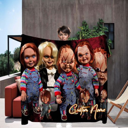 Handmade Blanket Cult Of Chucky Chucky Custom Name Blanket Throw Blanket Christmas Gift for Friends DIY Winter blanket.