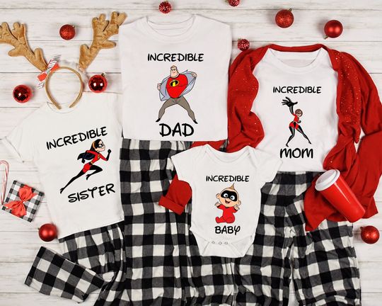 The Incredibles Family Matching Shirts, Mr And Mrs Incredible Shirt, Family Disney Shirts, Incredible Family Tees, Disney Family Trip Shirt