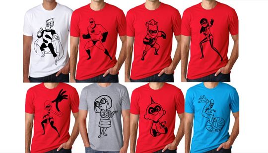 Adult/Youth/Toddler-Incredibles Disney Shirt/ Incredibles Silhouette Shirts/Incredibles Group Shirt/Frozone/Edna Mode Shirt