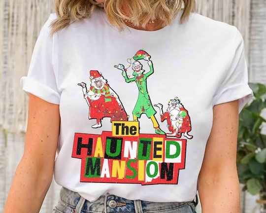 Making Spirits Bright Hitchhiking Ghosts Christmas Shirts, Disney Haunted Mansion Xmas Tee