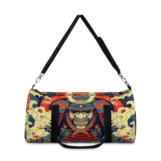 Samurai Duffel Bag | Vintage Print Gym Bag | Manga Duffle Bag | Retro Dance Bag | Retro Anime Travel Bag | Japanese Art Gift | Bushido Bag