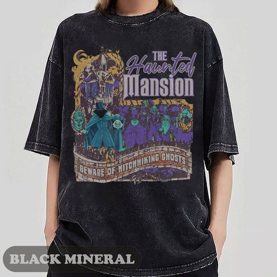 Vintage The Haunted Mansion Mineral Wash Shirt, Disney The Haunted Mansion Shirt
