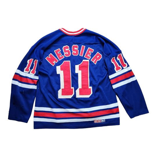 Vintage Messier, #11 Mark Messier, New York Rangers, NHL Jersey, Hockey Jersey, CCM, Blue