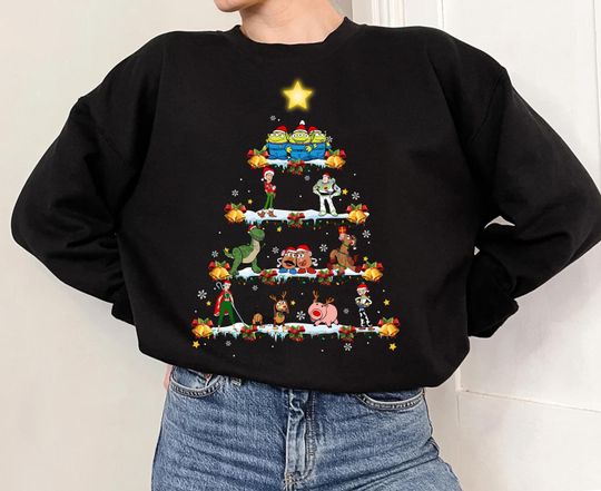 Disney Toy Story Characters Christmas Tree and Lights Sweatshirts, Mickey's Very Merry Xmas Party