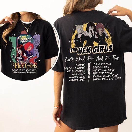 Vintage Hex Halloween Girls Tour Rock Band Shirt, Hex The Girls Shirt, Witch Girls Concert Shirt,Comfort Colors Shirt, Halloween Witch Shirt