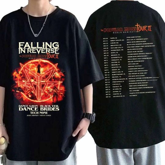 Falling In Reverse The Popular Monstour II Tour 2024 Shirt, Falling In Reverse 2024 Concert Tee, Falling In Reverse Band Shirt, Gift For Fan
