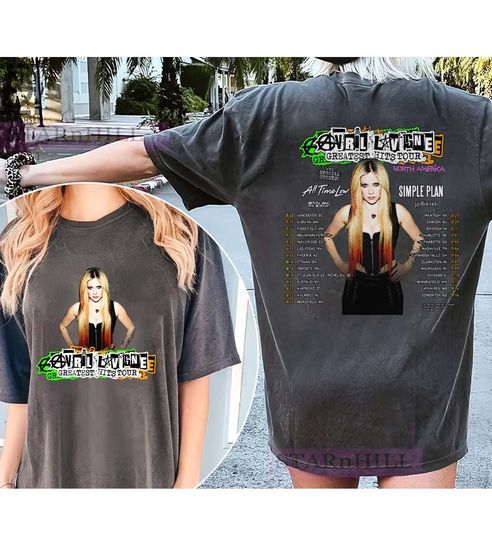 Avril Lavigne 2024 Greatest Hits Tour 2 sides Unisex Tshirt, Band TShirt, Avril Lavigne Concert shirt, Avril Lavigne Merch