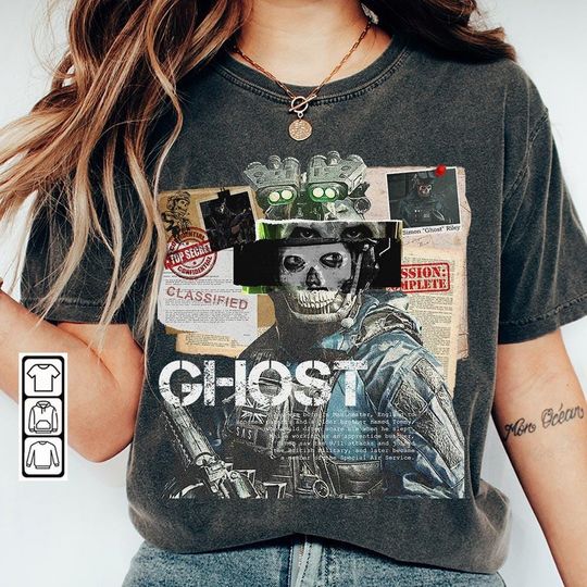Simon Ghost Riley COD 90s Shirt, Bootleg Modern Warfare 1 2 3 Game Collage Retro Shirt, Retro Ghost Call of Duty Tees