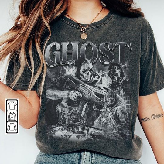 Simon Ghost Riley COD 90s Shirt, Bootleg Modern Warfare 1 2 3 Game Vintage Y2K Shirt, Retro Ghost Call of Duty Tees