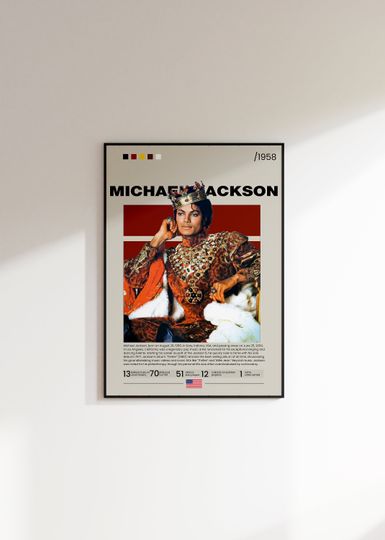 Michael Jackson poster, vintage music poster, Michael Jackson print, music room decor, digital download