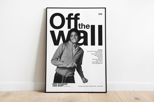 Michael Jackson Poster Off The Wall album Old school Young Michael Jackson print Black and white Wall Art