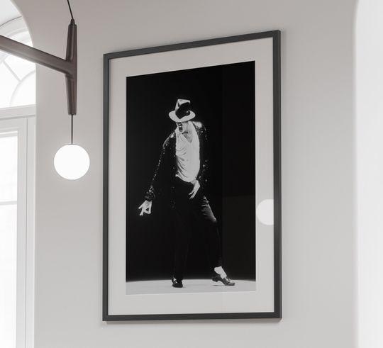 Michael Jackson Poster, Black and White Wall Art, Vintage Music Poster, Michael Jackson Print, Music Room Decor, Printable, Digital Download