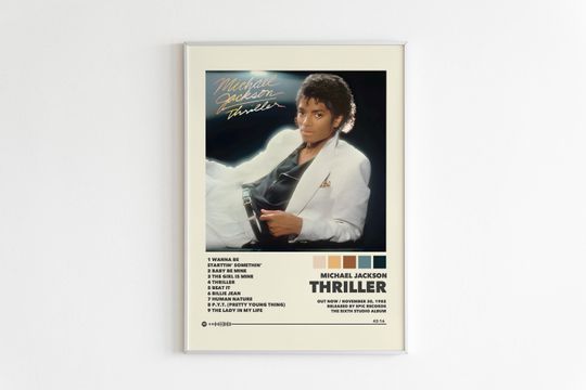 Michael Jackson Posters, Thriller Poster, Album Cover Poster,Poster Print Wall Art, Custom Poster, Home Decor, Michael Jackson, Thriller