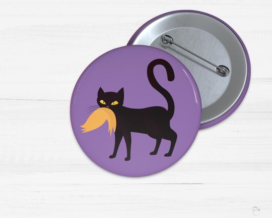 Cat Ladies for Kamala Harris - Anti-Trump Pin Button, Election 2024
