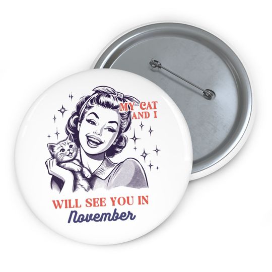 Kamala Harris Pin Childless Cat Lady Button Kamala Harris For President Button 2024