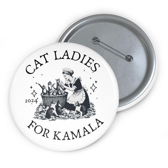 Kamala Harris Pin Childless Cat Lady Button Kamala Harris For President Button 2024