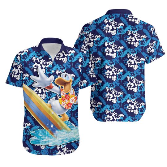 Donald Hawaiian Shirt, Donald Disney Button Up Shirt